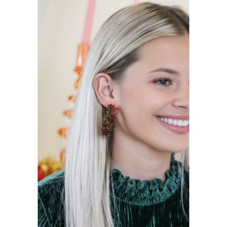 Christmas Mix Pom Hoops