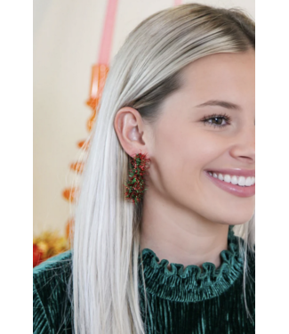 Christmas Mix Pom Hoops