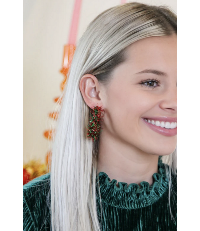 Christmas Mix Pom Hoops