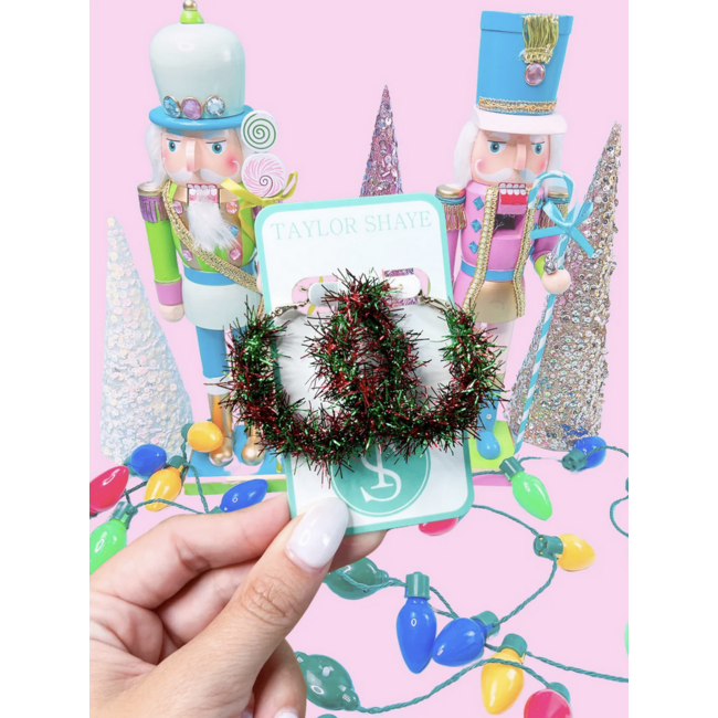 Christmas Mix Pom Hoops