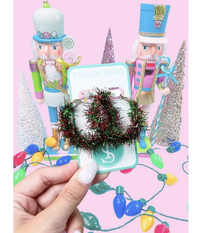 Christmas Mix Pom Hoops