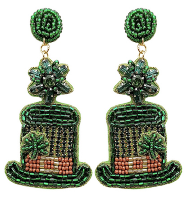St Patrick’s Day Hat Earring