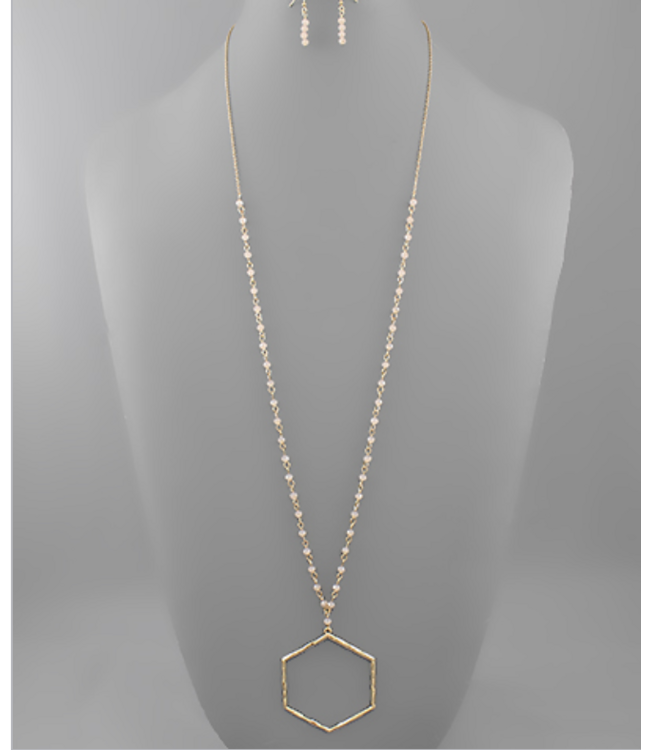 Shell Hexagon Circle Chain Necklace
