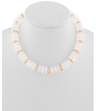 Color Wide Marble Beaded Necklace