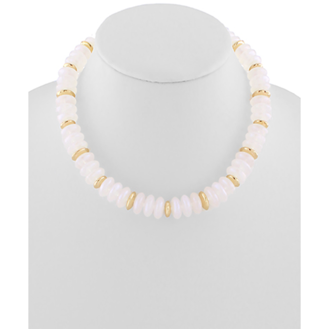 Color Wide Marble Beaded Necklace