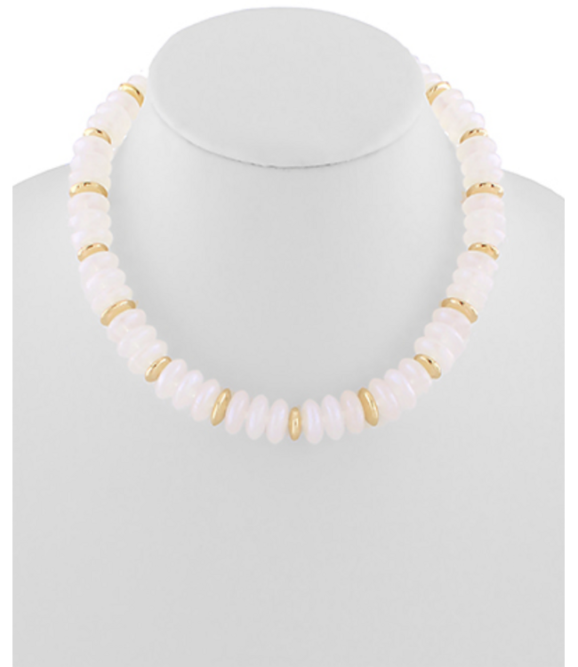Color Wide Marble Beaded Necklace