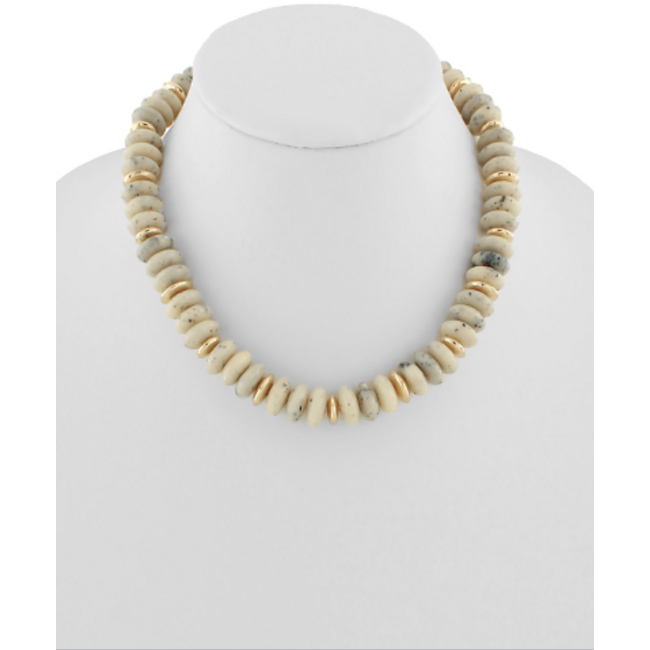 Color Wide Marble Beaded Necklace