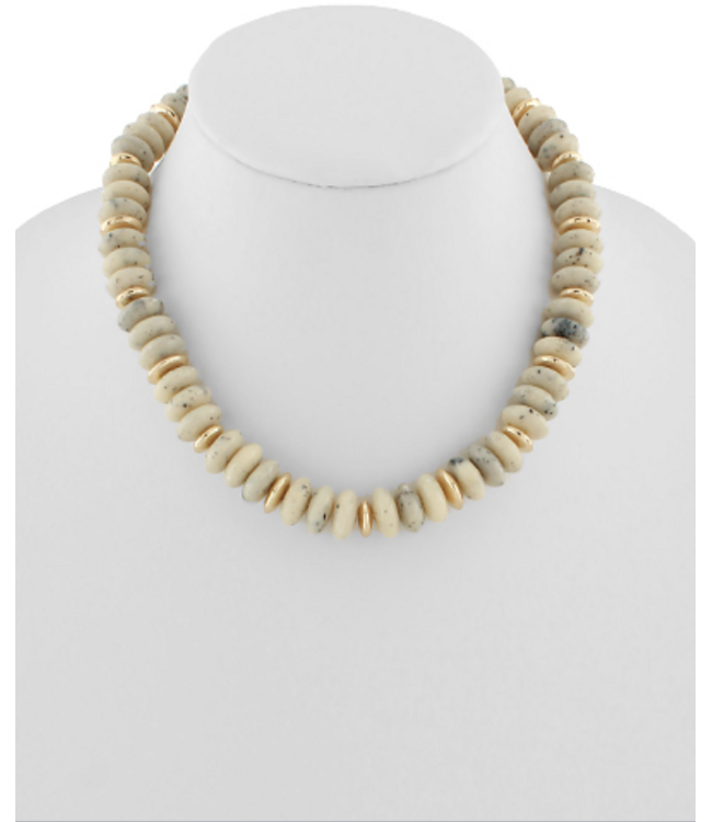 Color Wide Marble Beaded Necklace
