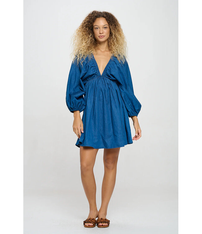 Azure Chambray Short Dress