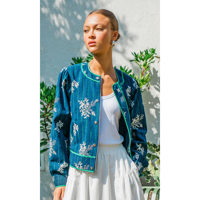 Greylin Rowan Quilted Embroidered Jacket