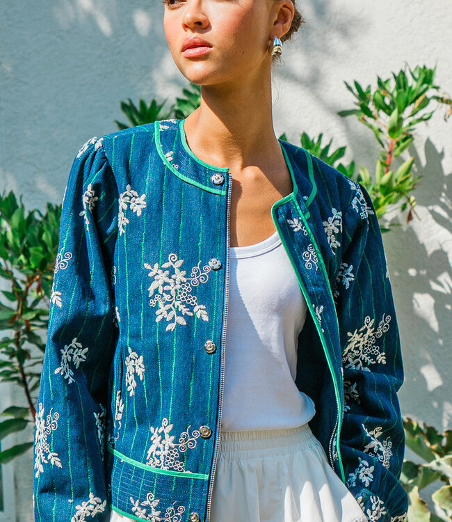 Greylin Rowan Quilted Embroidered Jacket