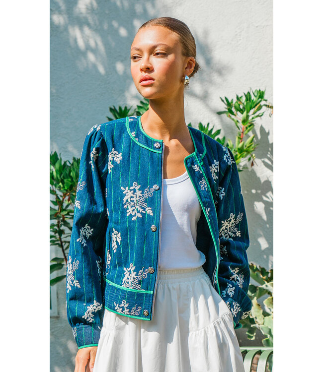 Greylin Rowan Quilted Embroidered Jacket