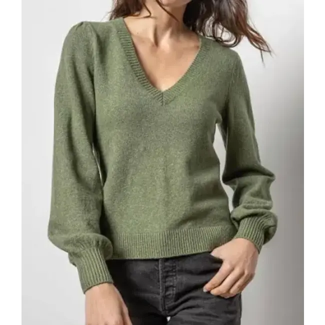 Lilla P Full Seam V-Neck Sweater