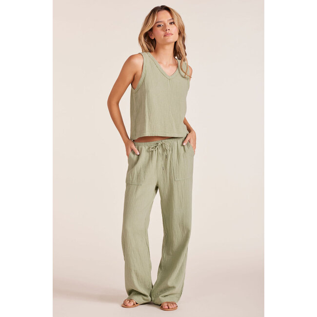 Bobi V-Neck Raw Edge Tank