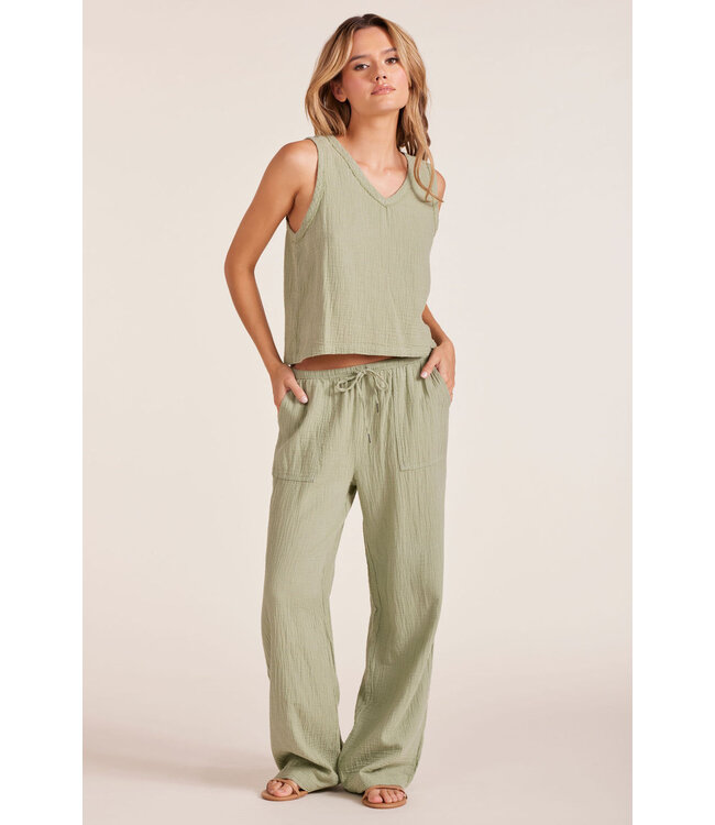 Bobi V-Neck Raw Edge Tank