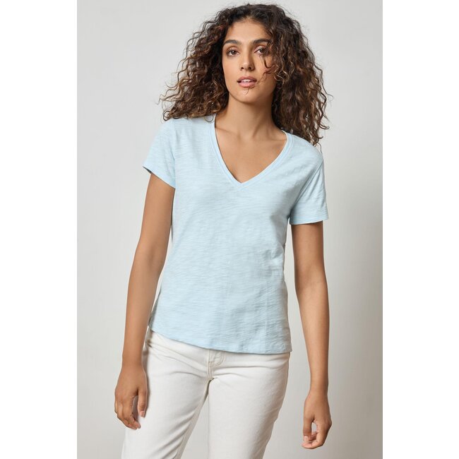 Lilla P Short Sleeve Back Seam V-Neck Tee