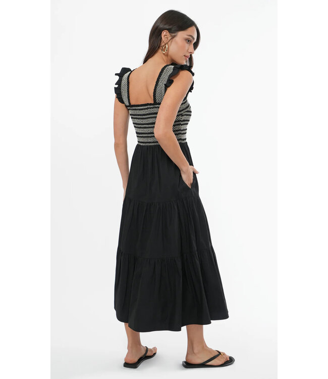 Greylin Felicia Multi Stitch Smocked Midi Dress