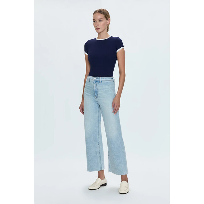Pistola Penny Crop High Rise Wide Leg Denim