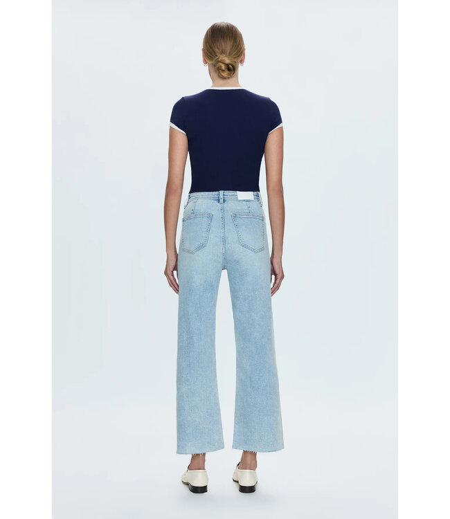 Pistola Penny Crop High Rise Wide Leg Denim