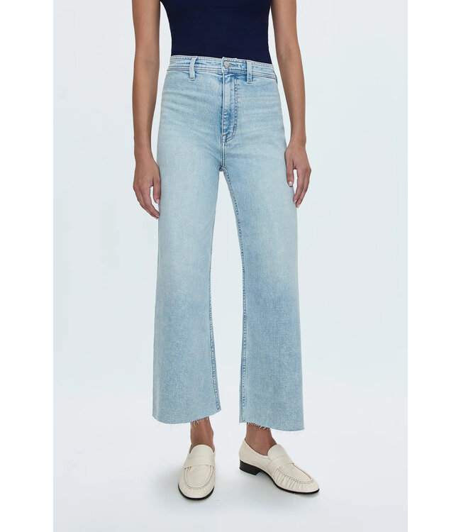 Pistola Penny Crop High Rise Wide Leg Denim