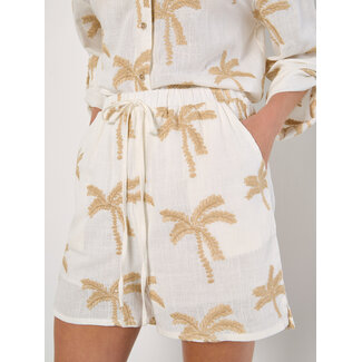 Embroidered Palm Tree Shorts