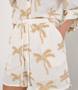 Embroidered Palm Tree Shorts