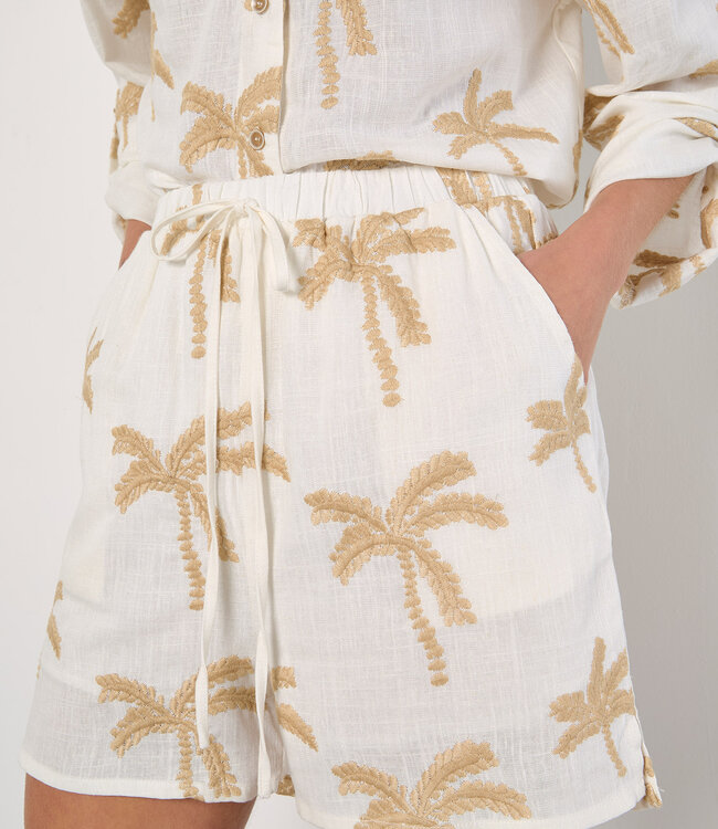 Embroidered Palm Tree Shorts