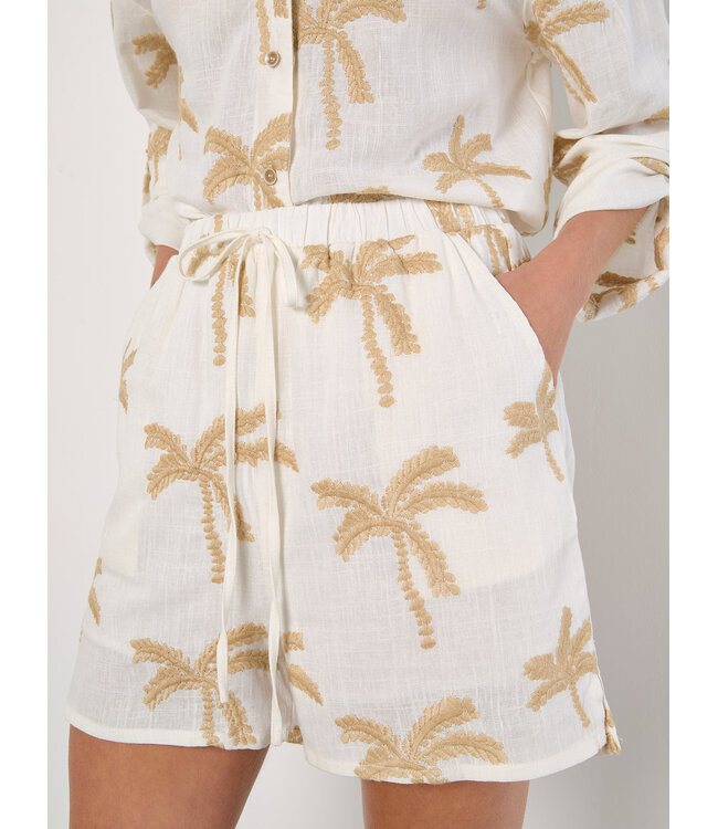 Embroidered Palm Tree Shorts