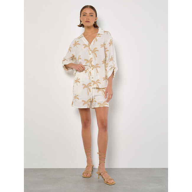 Embroidered Palm Tree Shorts