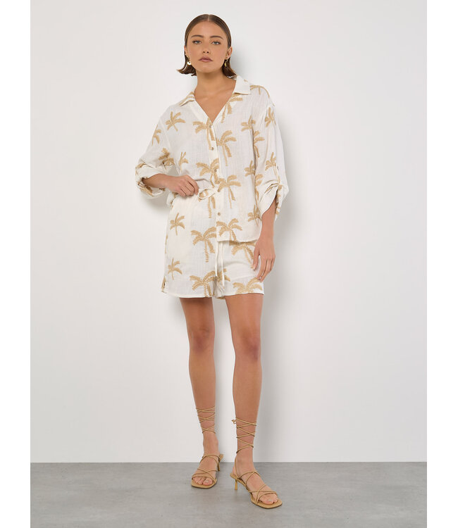 Embroidered Palm Tree Shorts