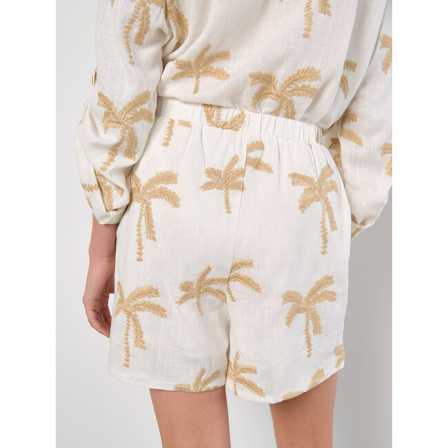 Embroidered Palm Tree Shorts