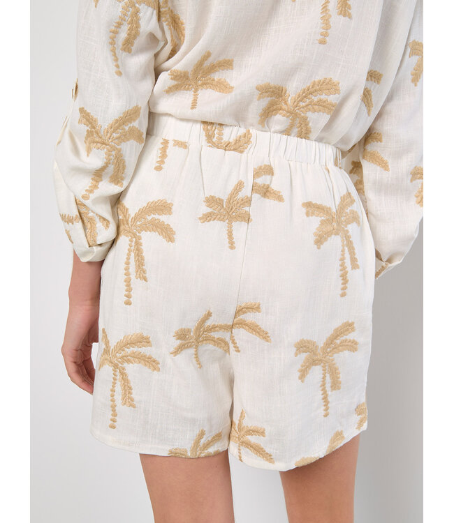 Embroidered Palm Tree Shorts