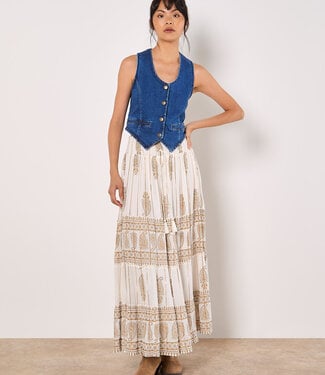 Paisley Boho Tiered Maxi Skirt