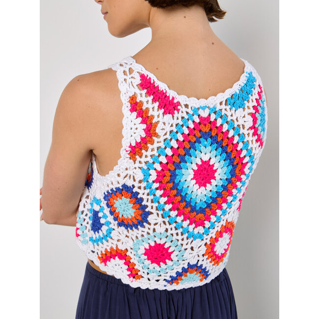 Diamond Crochet Vest Crop Top