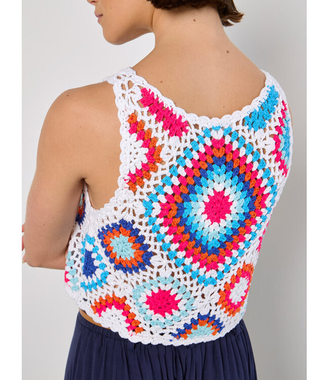 Diamond Crochet Vest Crop Top