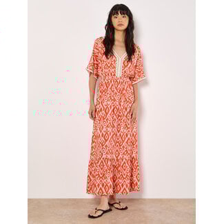 Ikat Swirl Fringe Shimmer Dress
