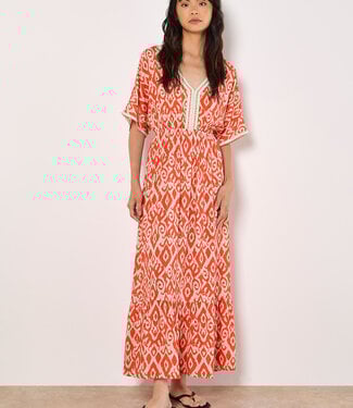 Ikat Swirl Fringe Shimmer Dress