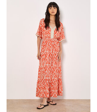 Ikat Swirl Fringe Shimmer Dress