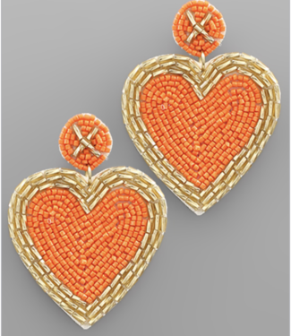 Beaded Heart Earrings