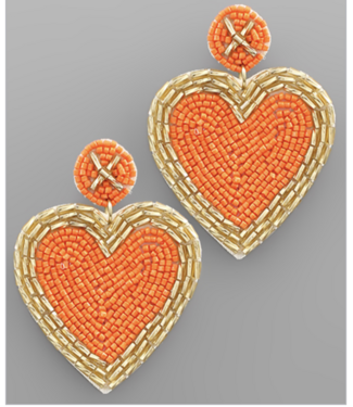 Beaded Heart Earrings