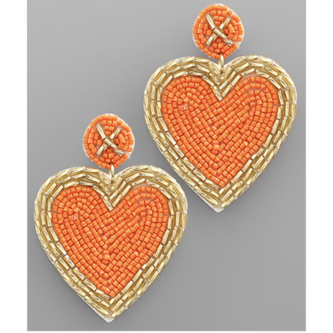 Beaded Heart Earrings