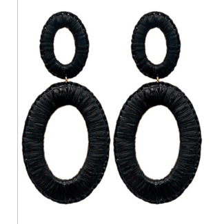 Raffia Oval Earrings