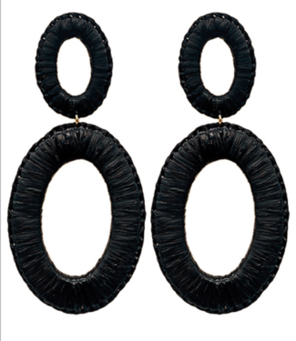 Raffia Oval Earrings