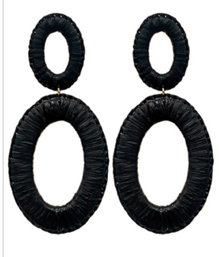 Raffia Oval Earrings