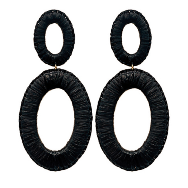 Raffia Oval Earrings