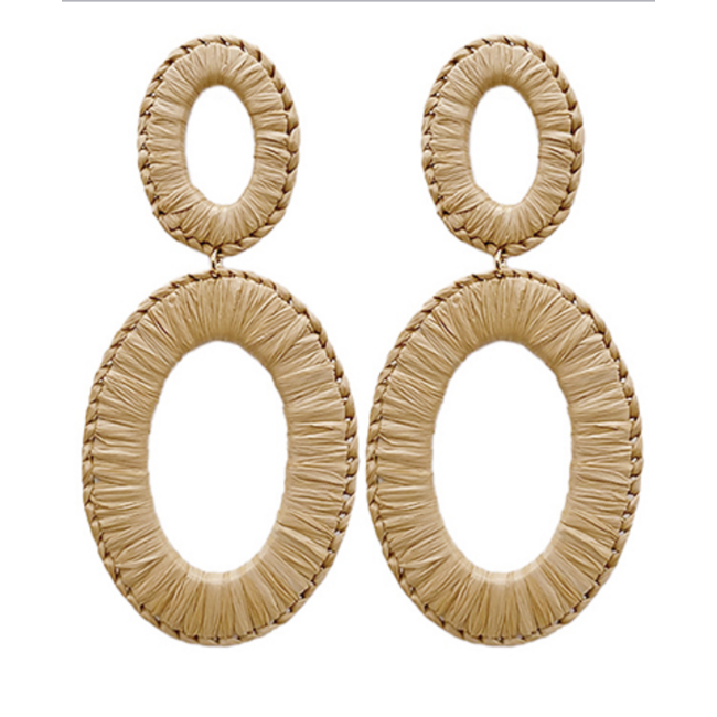 Raffia Oval Earrings