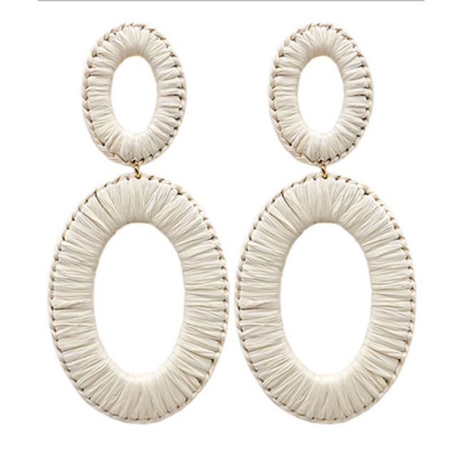 Raffia Oval Earrings