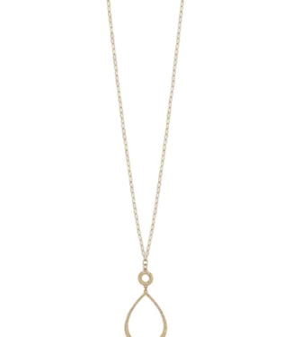 Teardrop Pendant & Glass Necklace