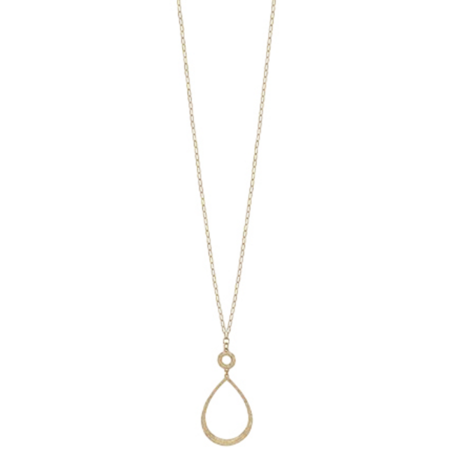 Teardrop Pendant & Glass Necklace