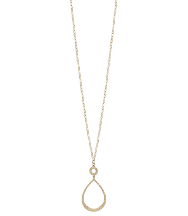 Teardrop Pendant & Glass Necklace